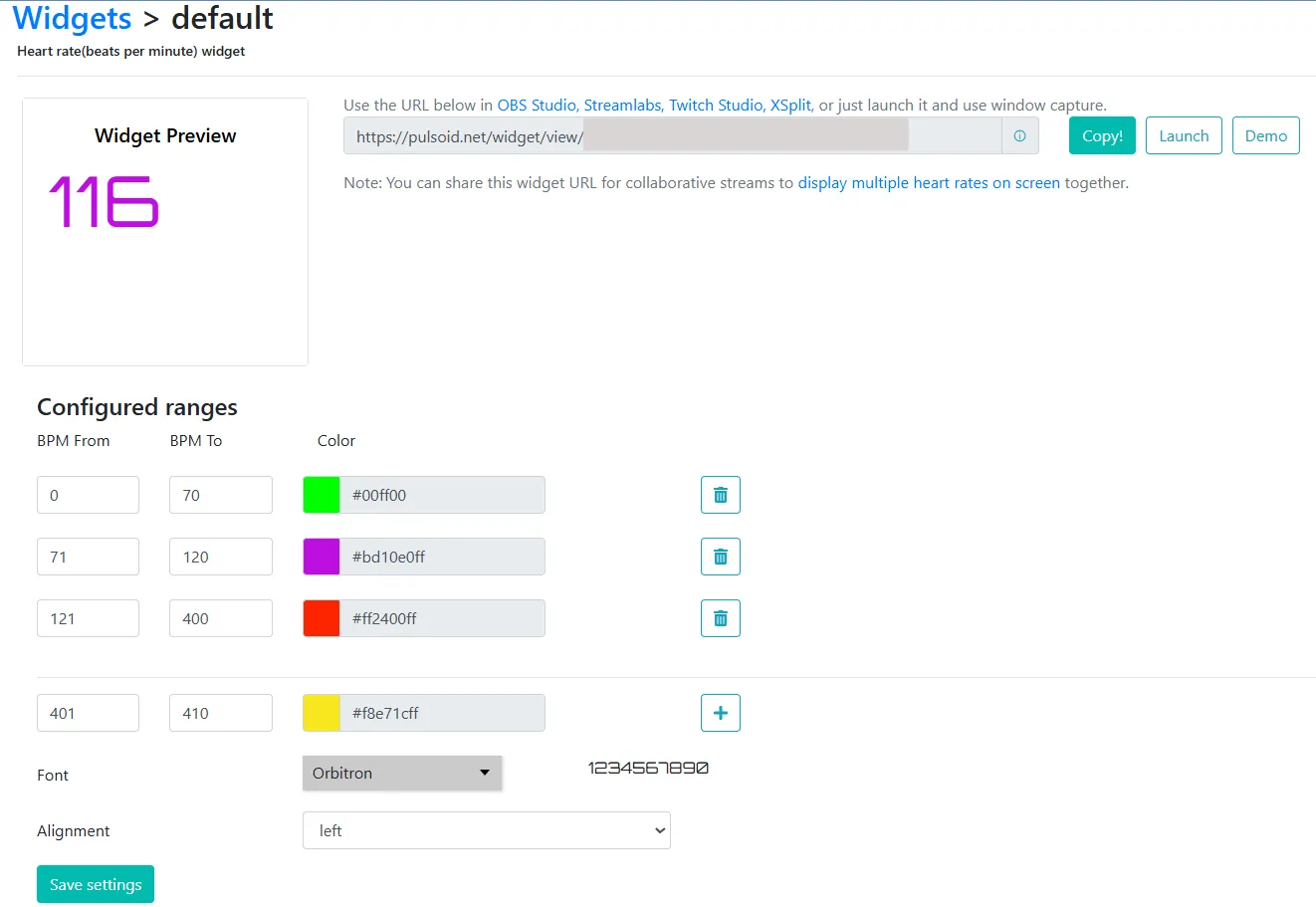 Widget Configuration Widget Configuration