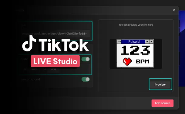 How to add your heart rate widget in TikTok Live Studio for streaming