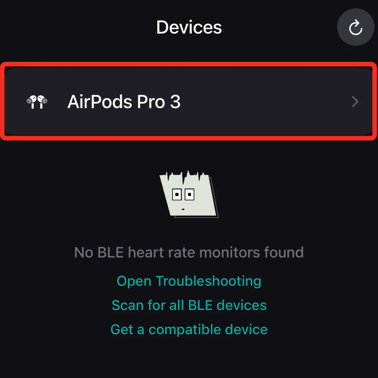 Device screen showing “AirPods Pro 3” highlighted.