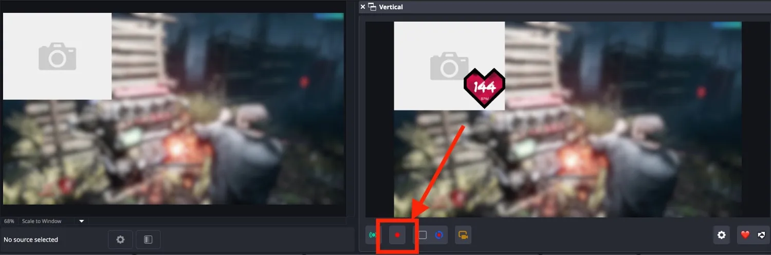 start recording the seperate recording scene in OBS