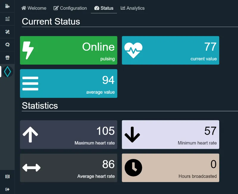 Pulsoid status tab in SLOBS