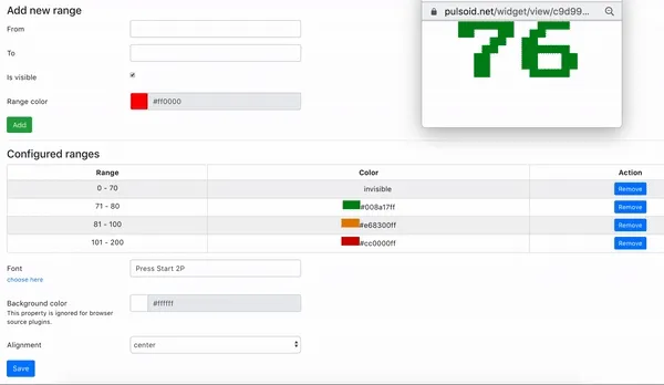 Make it disappear! Change color or transparency of your BPM widget based on ranges.