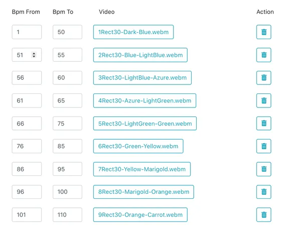 Video widget. Connect your WebM overlays or add video alerts for BPM ranges.