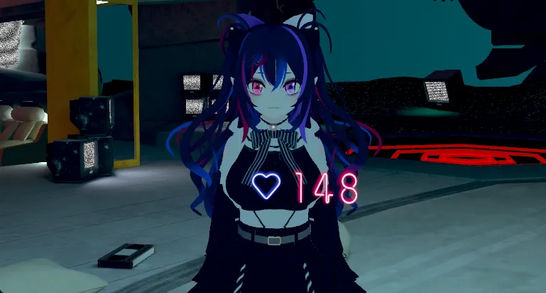 VRChat アバターに表示された発光心拍数ギミック